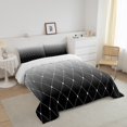 thumbnail image 3 of Erosebridal Black Gray Gradient Bedding Twin Comforter Set, Geometric Diamond Down Comforter, Patchwork Bedroom Decor, Reversible 2-Piece, 3 of 8