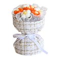 thumbnail image 4 of Ramo de flores de crochet, flores artificiales, regalo del Día de la Madre, flor de punto Naranja Blanco, 4 of 9
