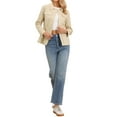 thumbnail image 2 of INSPIRE CHIC Linen Utility Jacket for Women Button Down Drawstring Waist Lapel Lightweight Spring Jackets XS Khaki, 2 of 6