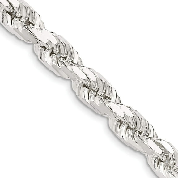 Sterling Silver 8mm Diamond-Cut Rope Chain (20 X 8) Made In Italy qdc170-20