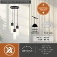 thumbnail image 4 of Thalia 3L Matte Black Contemporary Pendant Light White Pill Glass, 4 of 11