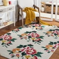 thumbnail image 2 of SAFAVIEH Jardin Alayna Floral Wool Area Rug, Ivory/Red, 6' x 6' Square, 2 of 8