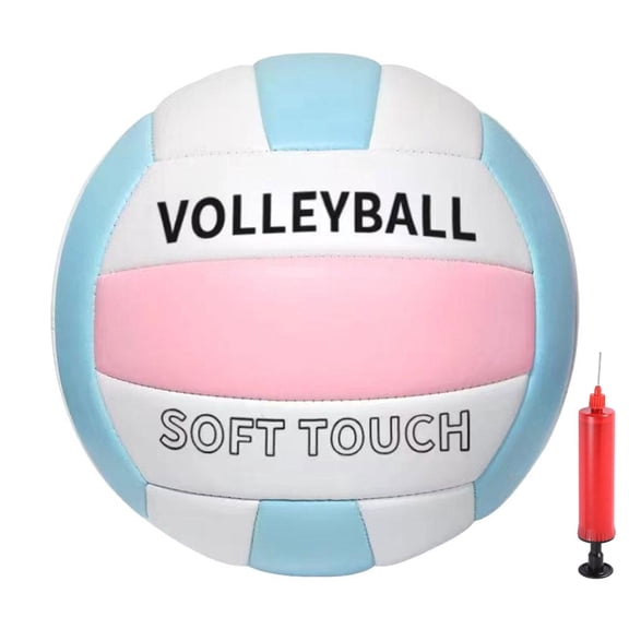 Official Size 5 Volleyball with Air Pump, Premium Soft PVC Indoor Outdoor Training Ball, Macaron Colored Waterproof Sand Beach Volleyball for Teens Adults