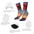 thumbnail image 3 of Gukieu Sunset Rose Elegance Print Contrast Color Mid-calf Socks, Sweat-wicking Athletic Socks, Unisex Clothing Accessories, 3 of 6