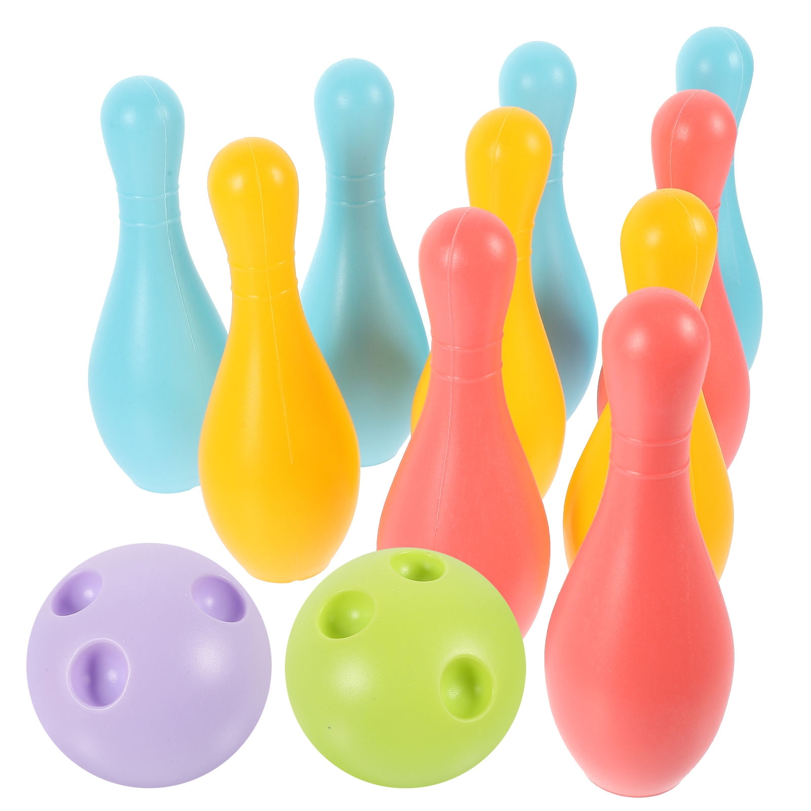 LOLIPPYY 1Set Indoor Bowling Game Set with Multicolor Plastic Pins for Observation and Interaction