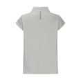 thumbnail image 6 of Summer Saving Wycnly Womens Shirts Elegant Lace Trim Plus Size Soft Cotton Linen Tops Summer Short Sleeve Half High Neck Ladies Solid Tops and Blouses Gray m, 6 of 6