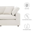 thumbnail image 4 of Modway Commix 5-Piece Upholstered Fabric & Wood Sectional Sofa in Ivory, 4 of 5