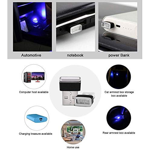 6 colour Car USB Atmosphere Light WENTS 6PCS Car USB Lighting Universal Mini USB LED Wireless Car Interior Lighting Neon Lights for Car