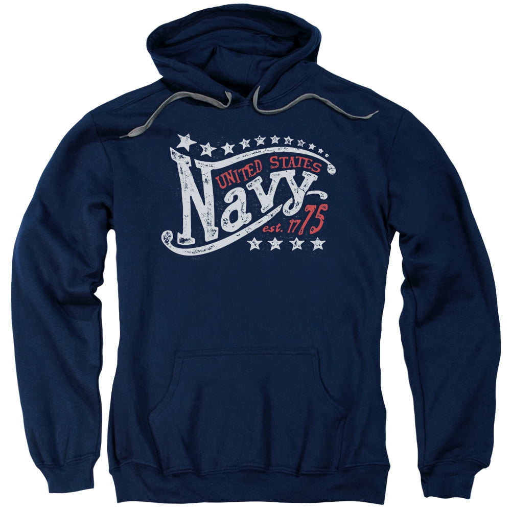 Navy Est. 1775 United States Navy Stars Distressed Adult Pull-Over Hoodie - Walmart.com