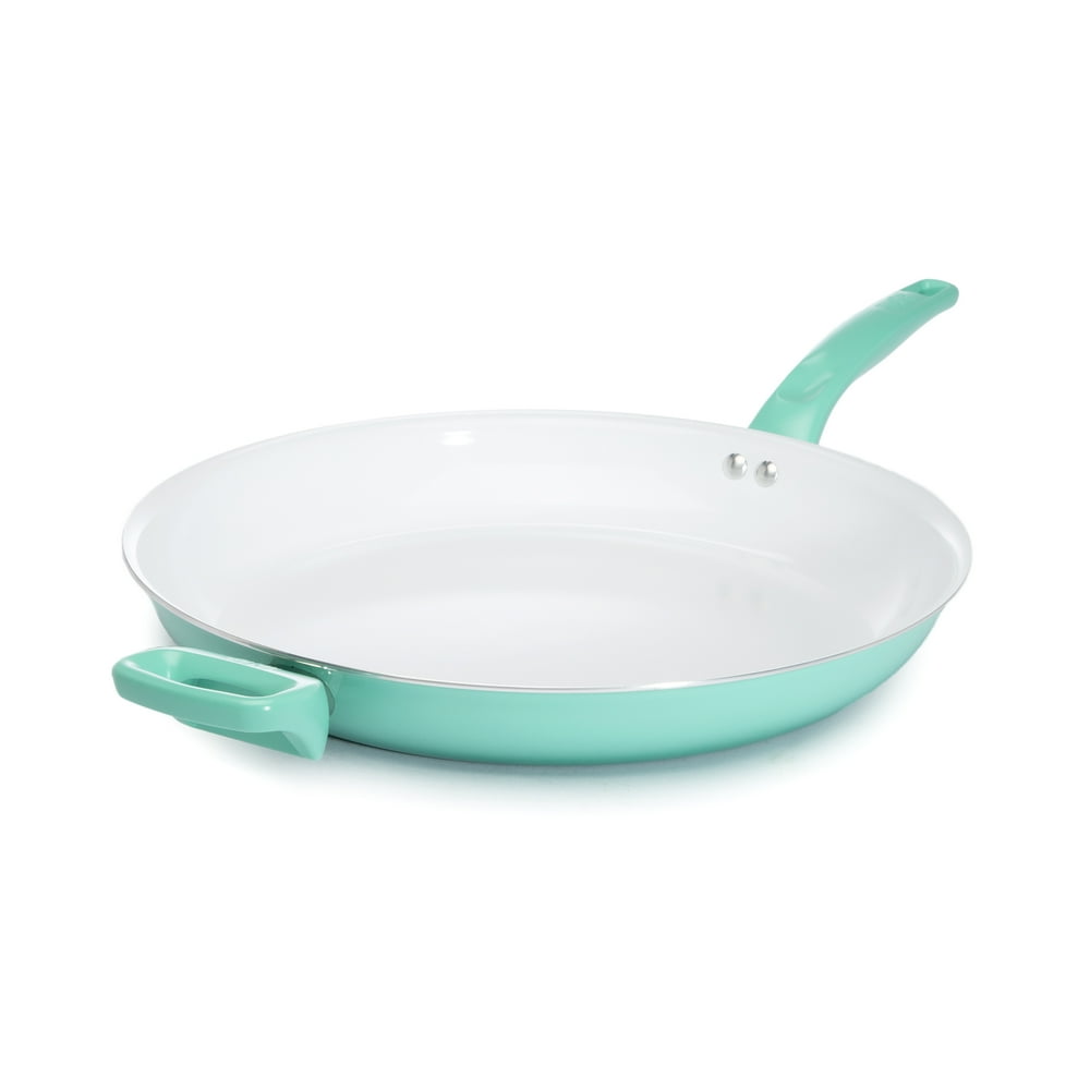 Tasty Titanium Reinforced Ceramic Frying Pan with Helper Handle, 14