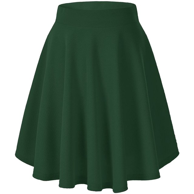 Women's Basic Flared Casual Mini Skate Skirt Versatile Stretchy
