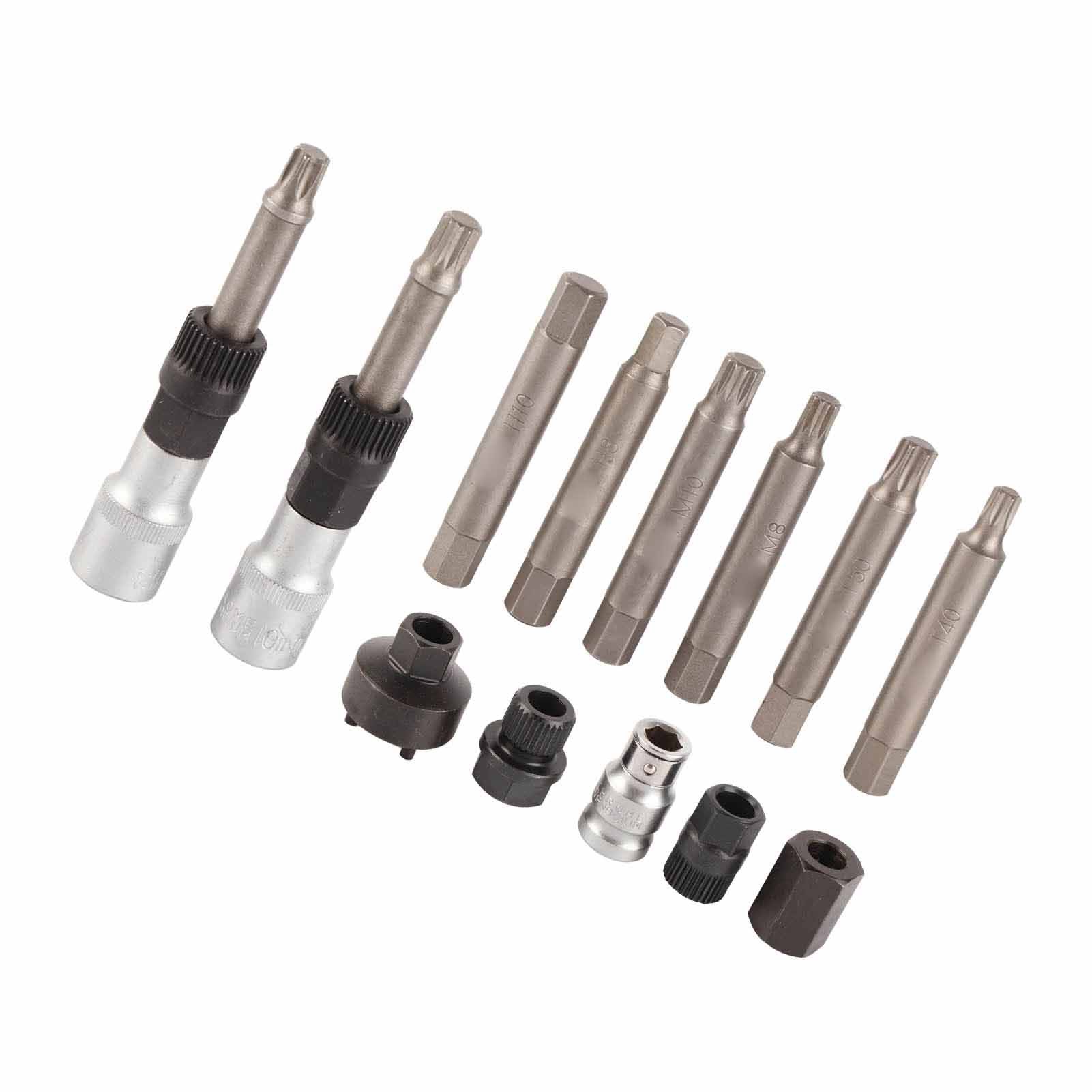 Alternator Decoupler Pulley Tool, Durable 13 Pcs Reduce Vibration Alternator Pulley Tool Kit