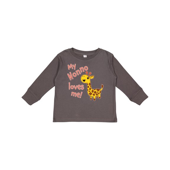 Inktastic My Nonno Loves me- cute giraffe Boys or Girls Long Sleeve Toddler T-Shirt