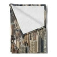 thumbnail image 2 of United States Soft Flannel Fleece Throw Blanket, Aerial New York City Famous Town of the World North American Capital Image, Cozy Plush for Indoor and Outdoor Use, 70" x 90", Beige Tan, by Ambesonne, 2 of 5