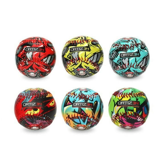 Ortiz34 Soft Cushioned T-Balls (6-Pack), Safety Training Baseballs for Children, Youth, Kids, Little League