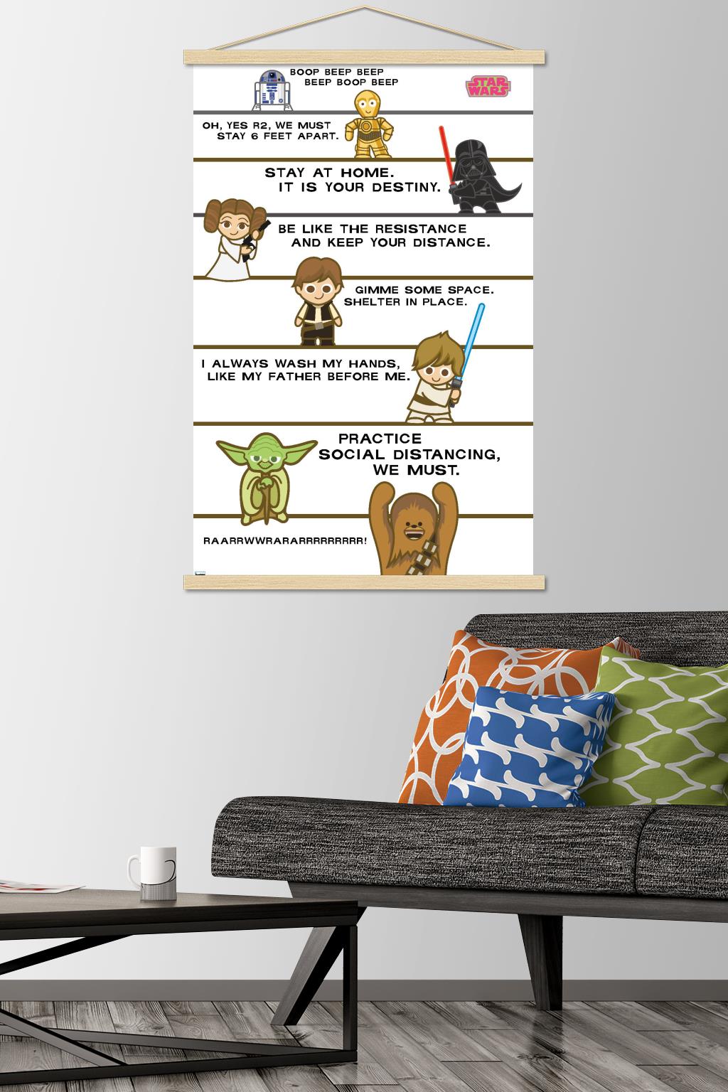 Star Wars: Saga - Shelter In Place Wall Poster with Wooden Magnetic Frame, 22.375" x 34"