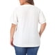 thumbnail image 3 of Blusas de verano de mujer plus size Agnes Orinda, con escote en V, mangas cortas, huecas, talla 4X, color blanco, 3 of 6