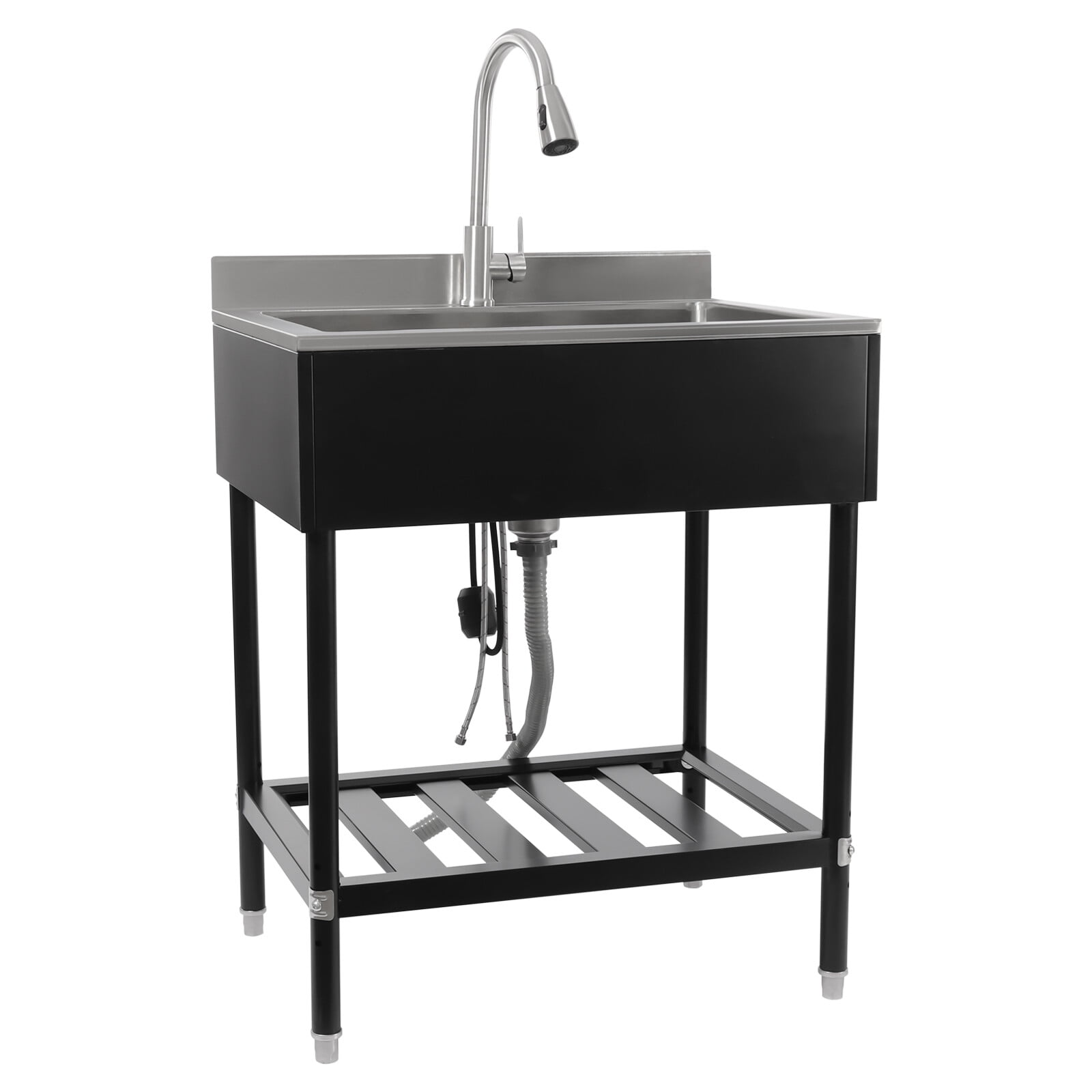 Stainless Steel Utility Sink Commercial Restaurant Laundry Sink Kitchen Sink 30.8*22*39.5in for Both Commercial And Residential Use