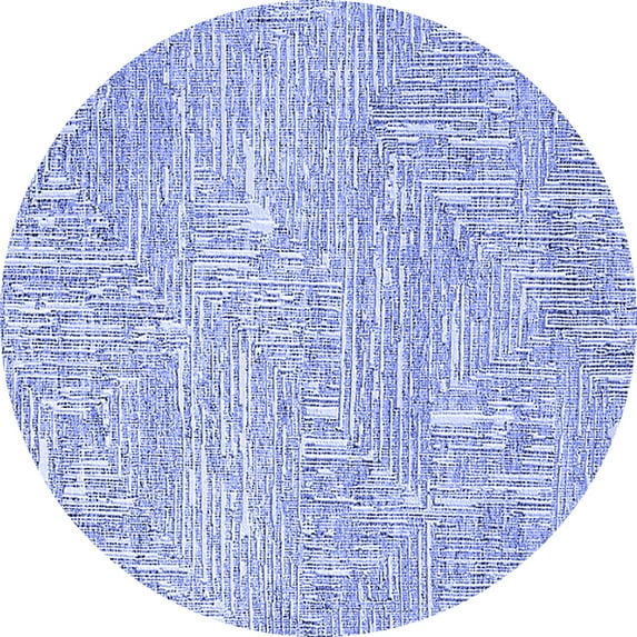Ahgly Company Indoor Round Solid Blue Modern Area Rugs, 3' Round