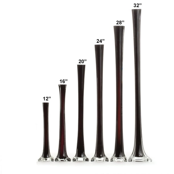 Set Of 12 Pieces 16 Inches Tall Glass Eiffel Tower Vases For Centerpieces Flowers Decorations And Gifts 12 Pieces Black Walmart Com