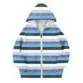 thumbnail image 4 of SELONE Girls Lightweight Hooded Jackets with Pockets Hooded Fleece Lightweight Zipper Striped Long Sleeve Fall Winter Coats Blue 4-5Years, 4 of 5