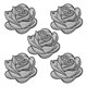 thumbnail image 1 of 5 Piezas de Parche Bordado de Rosa Gris, Parches Decorativos de Flor 3D para Vestidos y Jeans de Mujer, 1 of 7
