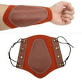 thumbnail image 4 of PU Leather Arm Guard Strong Force Adjustable Cord Cowhide Arm Guard with Brass Pattern Decorative Buckle for Archery, 4 of 7