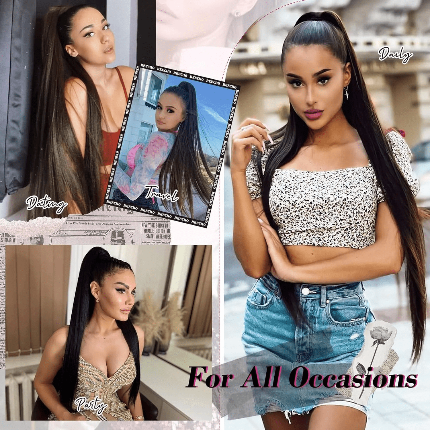 USTAR 30-Inch Straight Wrap-Around Ponytail Natural Black 1B for Black Women 1 Bundle, Human Hair-Like Softness, – Instant Voluminous Locks for Commutes, Parties & Work Deal