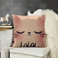 thumbnail image 2 of Rectangle Pillow Cover Pink Smile Kitten Cat Face Meow,Decorative Pillowcase for Sofa/Couch/Bedroom/Living, 2 of 5