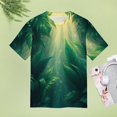 thumbnail image 5 of Palm Print T-Shirt O Neck Retro Print Big Size T-Shirts Short Sleeve Tees Womens Pretty Design, 5 of 5