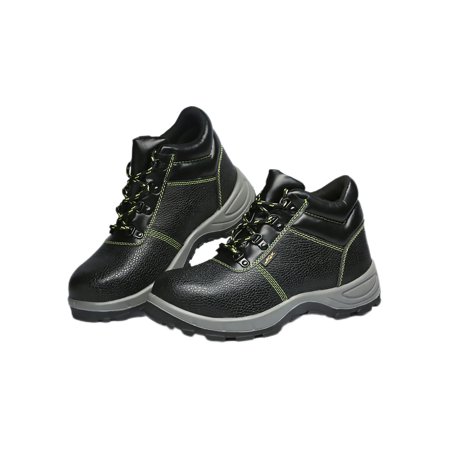 

Tenmix Men Anti-smash Safety Shoes Construction Slip Resistant Plush Lining Booties Workplace Puncture Proof Work Boot Black 7.5
