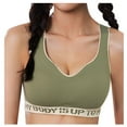 thumbnail image 3 of CAICJ98 Womens Lingerie Racerback Sports Bras Padded Y Racer Back Cropped Bras for Yoga Workout Fitness Low Impact Green,XXL, 3 of 5