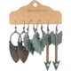 thumbnail image 4 of Conjunto de pendientes de bronce con forma de abanico grande y étnico vintage para mujer, 21199-1, 4 of 5
