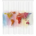 thumbnail image 2 of Ambesonne World Map Shower Curtain, Watercolor World Map, 69"Wx84"L, Multicolor, 2 of 2