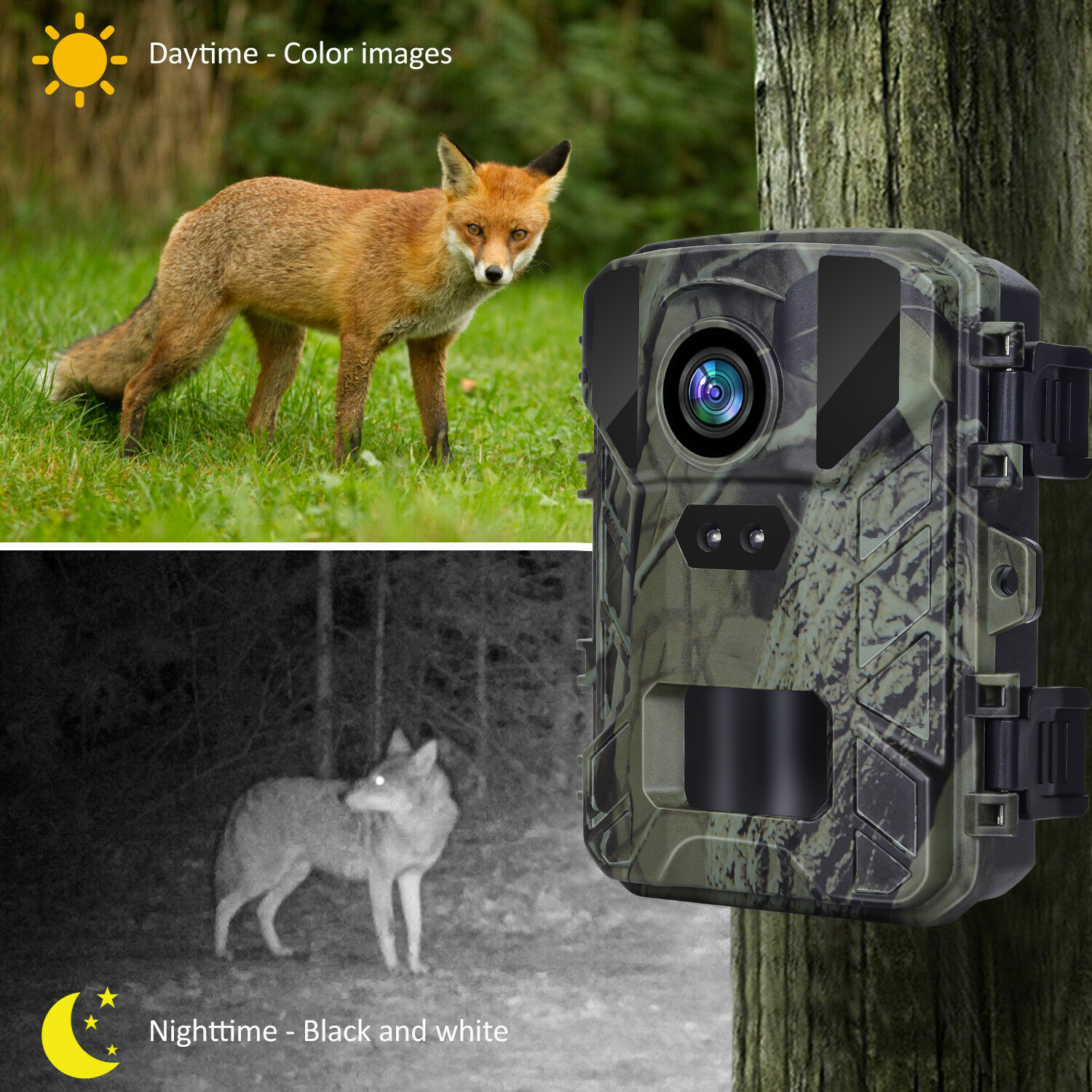 SuntekCam Trail Camera 2 Pack MINI Game Camera 50MP/4K Resolution with 32GB Micro SD Card Hunting Camera with No Glow Night Vision Motion Activated Waterproof for Outdoor Scouting Wildlife Monitor