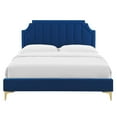 thumbnail image 6 of Modway Sienna Performance Velvet Full Platform Bed in Navy, 6 of 10