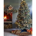 thumbnail image 3 of 4th of July Christmas Tree Skirt 36 Inches Large Christmas Skirt Tree, Independence Day Patriotic Blue Borwn Star Tree Skirt Christmas Decorations for Fireplace Party Holidays Indoor Outdoor, 3 of 7