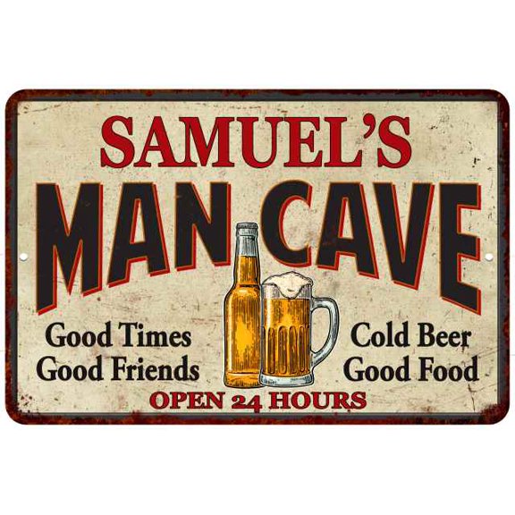 SAMUEL'S Man Cave Metal Sign Wall Decor Gift 8x12 208120011063