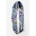 thumbnail image 2 of Bimba Blue Damask Geometric Pure Silk Printed Head Bandanas Summer Neck Wrap Scarf 40 x 80 Inches, 2 of 6