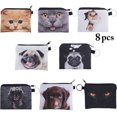 thumbnail image 2 of 8 Pcs Porte-Monnaie Mode Mignon Chat Chien Portefeuille Porte-Monnaie Mini Pochette de Rangement, 2 of 5