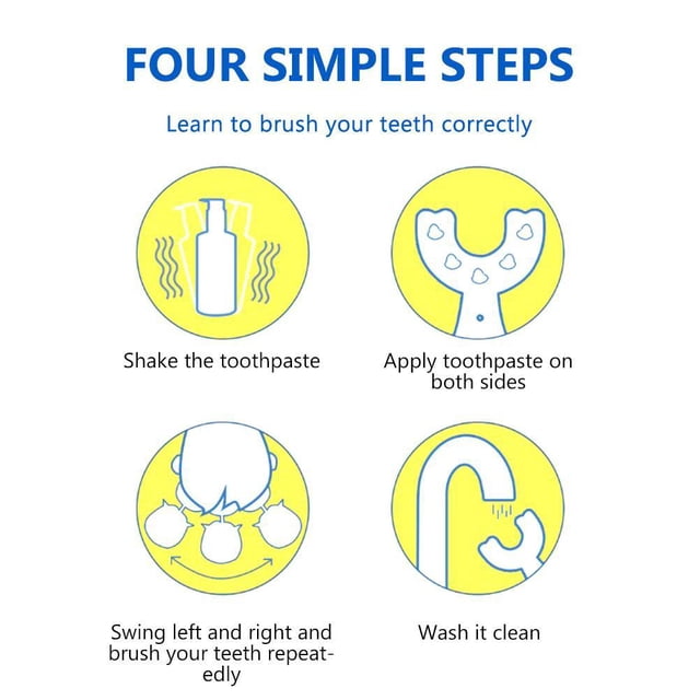 cepillos de dientes con cabezal de silicona de grado alimenticio en forma de U para niños y bebés
