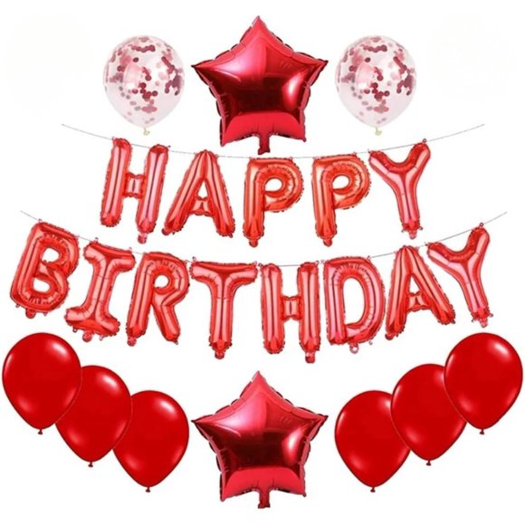Yanonmyfd Globos Happy Birthday para Decoracion, Globos Feliz Cumpleaños, Baner Cumpleaños. Letrero de globos metalicos de fiesta. Kit fiesta decoracion pared. Decoration banner Party (HAPPYROSAMEX)