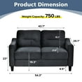 thumbnail image 6 of Modern Sectional Sofa for Small Spaces - Convertible Sleeper with Storage, Comfortable Couch for Living Room, Bedroom & Office (Black), 6 of 6