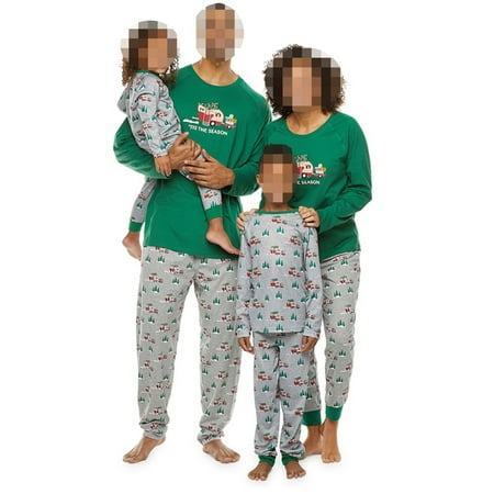 

Calsunbaby Christmas Family Matching Pajamas Set Pickup Trucks with Tree Print Tops Pants Sleepwear Loungewear Unisex 2Pcs Set