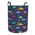 thumbnail image 2 of Balery Dinosaur Flowers Round Laundry Basket with Handles Waterproof Freestanding Laundry Hamper for Clothes Toys in the Dorm and Family-Small, 2 of 8
