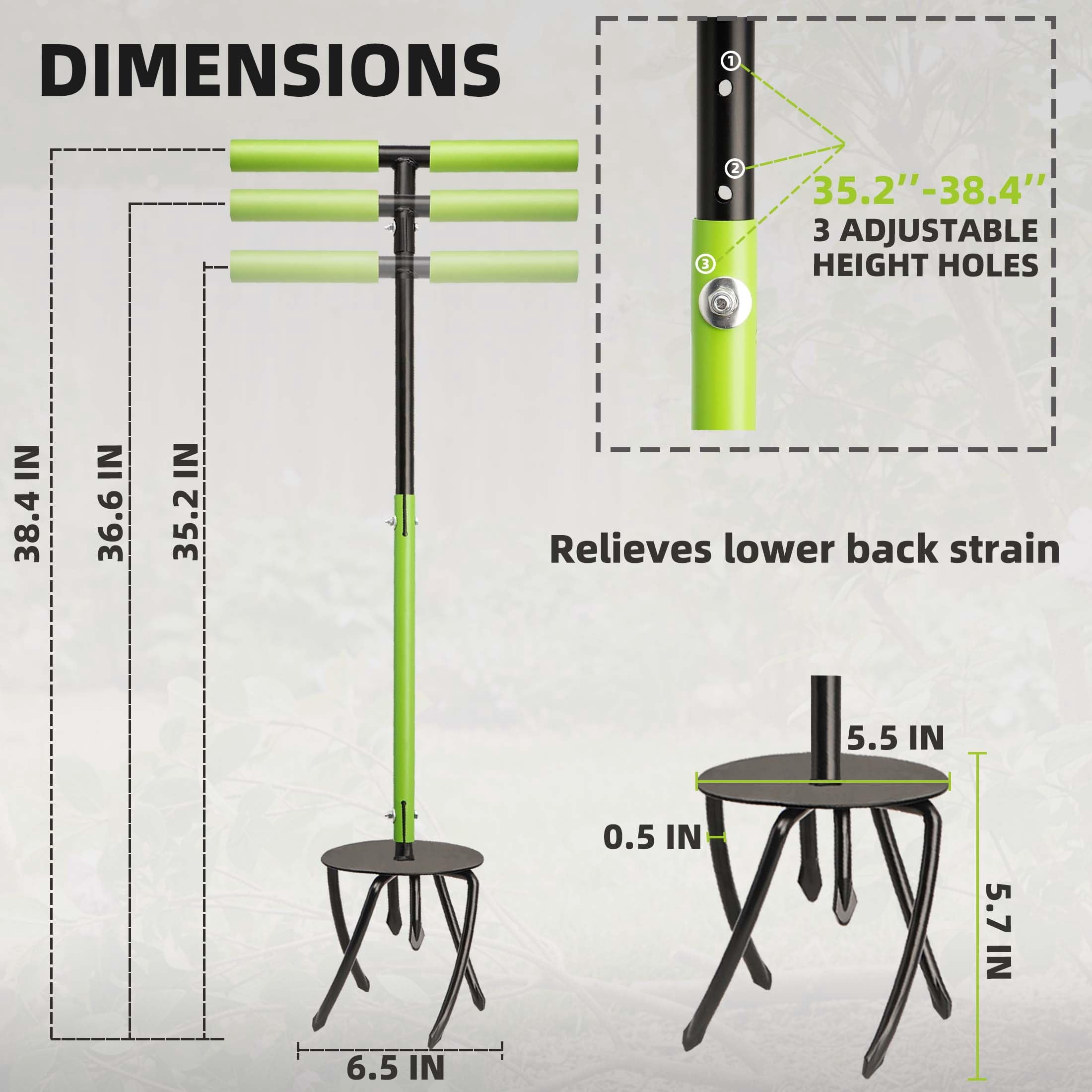Hand Tiller Cultivator  Manual Twist With Arrow Tines Extra-wide Foot Plate Tills Effortlessly For Gardening Soil Loosening Flower Beds & Raised