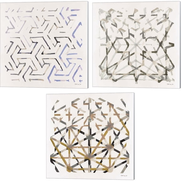 Great Art Now Mosaic by Stellar Design Studio 3 Piece Canvas Art Set Each 14"W x 14"H