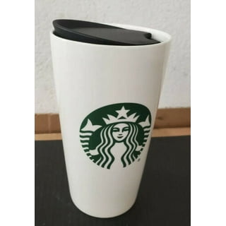 Starbucks Cold Cup Tumbler Glass Speckled Clear w White Dots Green Plastic  Lid