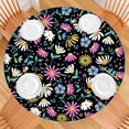 thumbnail image 2 of Round Tablecloth with Elastic Edge, Bright Daisy Floral Print for Home or Patio, Easy Care Fabric, Fits 44-52 Inch, 2 of 7