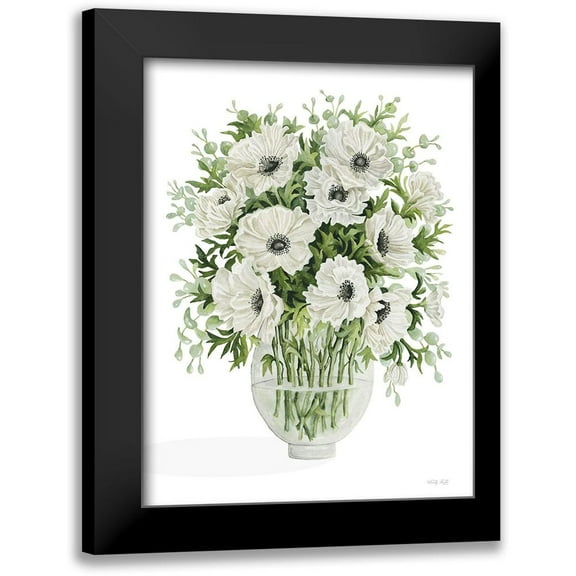 Jacobs, Cindy 12x14 Black Modern Framed Museum Art Print Titled - Poppies on White